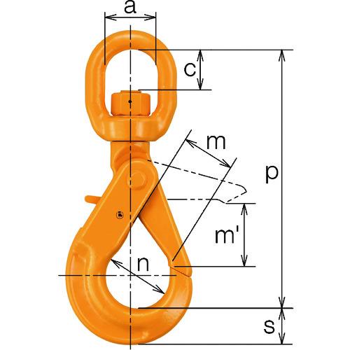 スイベル式ラッチロックフック 2T | 商品一覧>揚重・搬送>吊り具>吊り具>ラッチロックフック - 生産技術パートナーズ オンラインレンタル